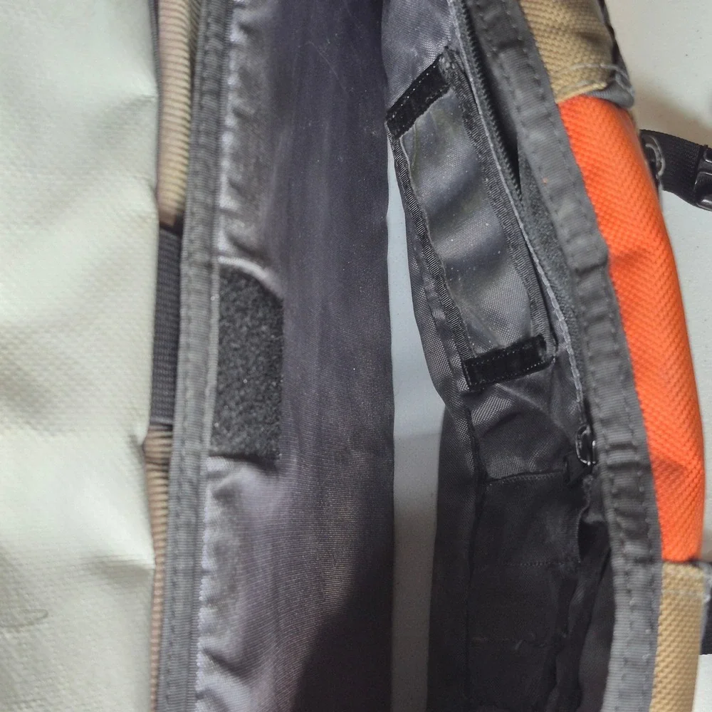 Timbuk2 Classic Messenger Bag Brown Orange Laptop Crossbody Shoulder Strap